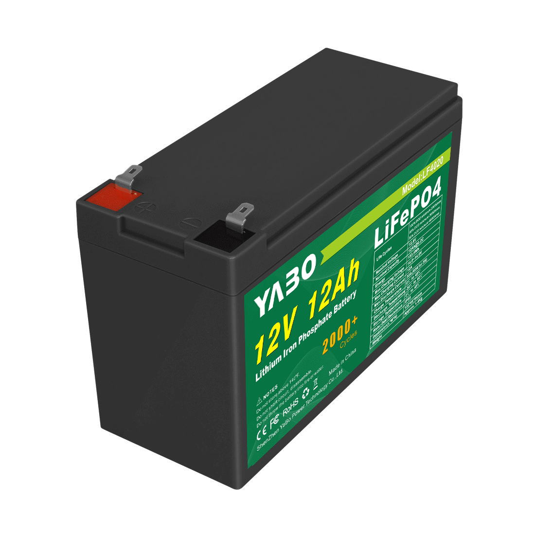 12V 12Ah Lithium  Iron Phosphate Disaster-resistant LiFePO4 Batteries